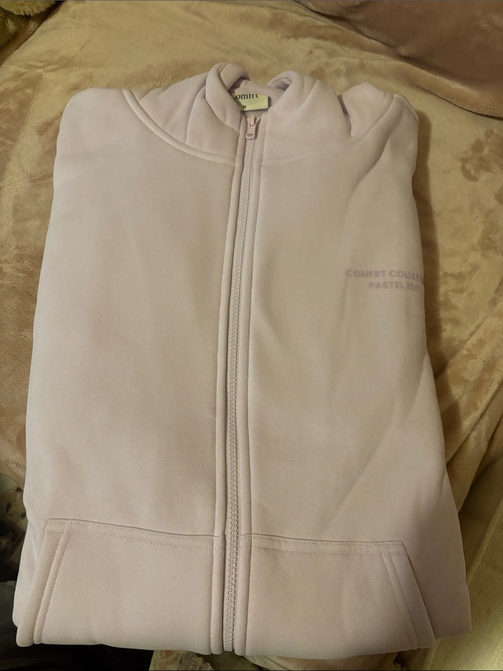 Pastel Opal Zip-Front Jacket with Hood